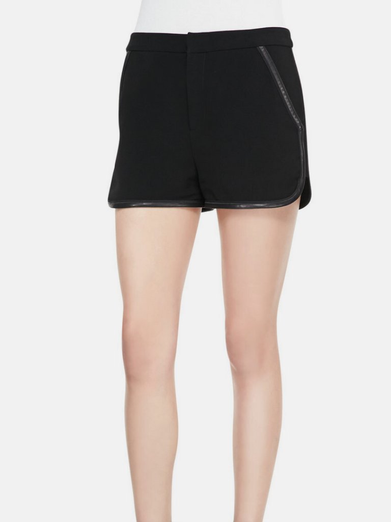 Rag & Bone Platini Leather Trim Shorts In Black. Size 2. Nwt.